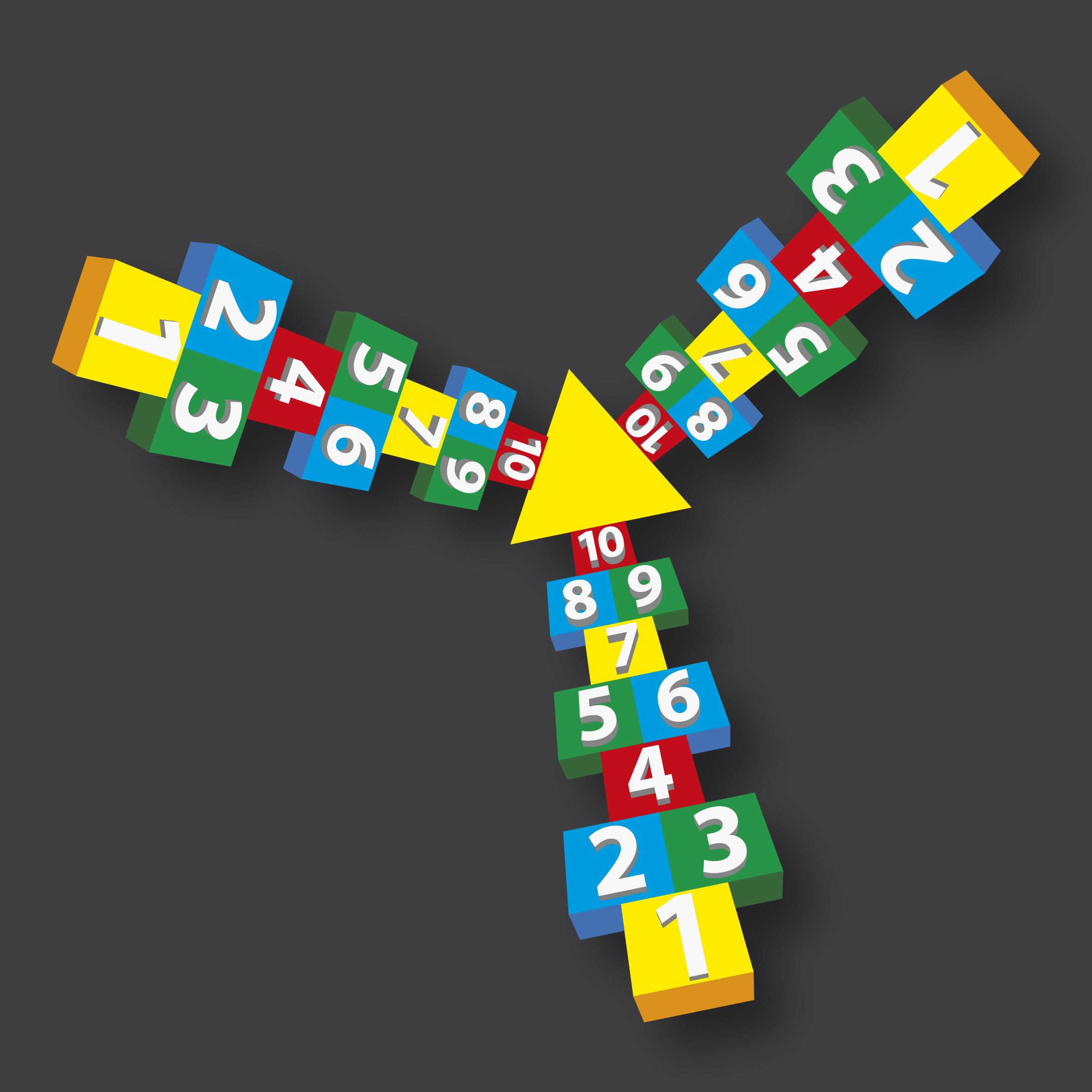 3D 3 way Hopscotch